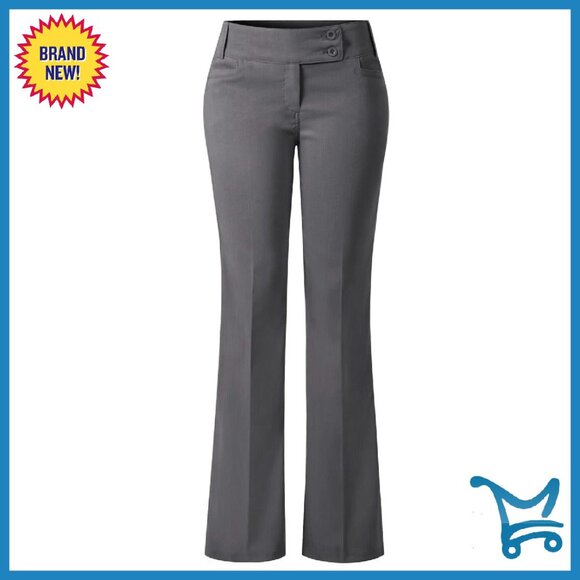 Women's Relaxed Boot-Cut Office Pants Soft Stretch Fabric 29